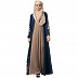 Double layered abaya with embroidery work- Firozi color
